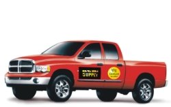 picture of a truck with a magnetic sign