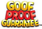 vinyl lettering Goof Proof Guarantee logo
