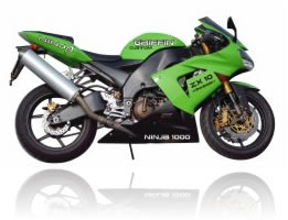 Picture of a motorcycle with custom decals and graphics