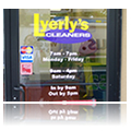 Picture of storefront window vinyl graphics and letters