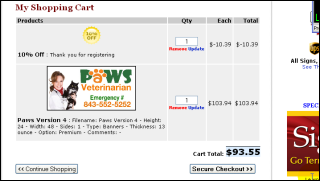 Screenshot: Online Shopping Cart