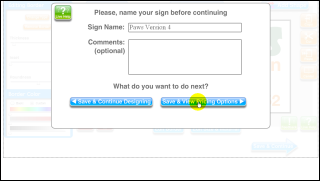 Screenshot: Save your Designs