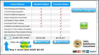 Screenshot: Compare Quantity Discounts and Multi-Sided Sign Prices